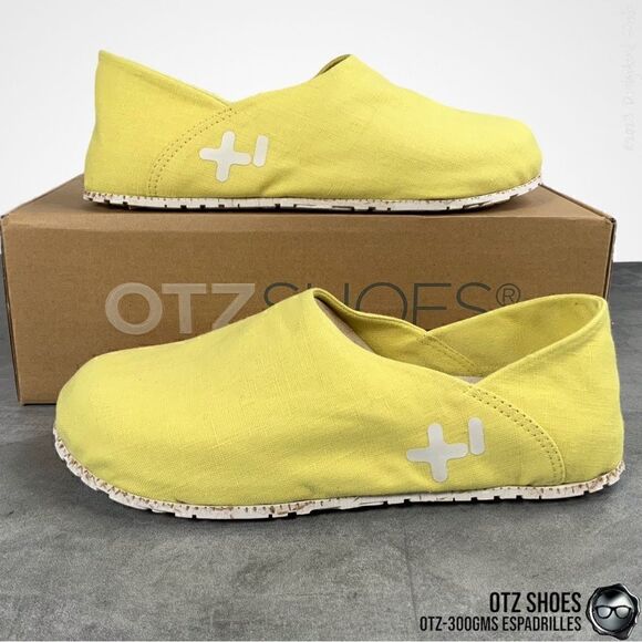 OTZ SHOES OTZ-300GMS LINEN ESPADRILLES MINIMALIST SLIP ON IN YELLOW WITH CORK main image 11